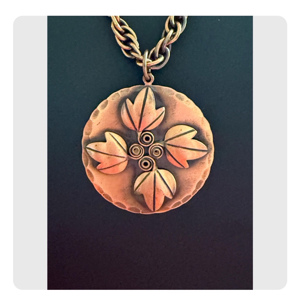 FRANK REBAJES Copper Pendant Necklace Circa 1940